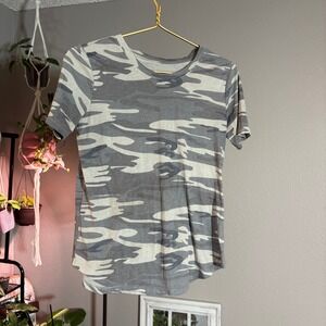 Camo Print T-Shirt Short Sleeve Casual Everyday Top